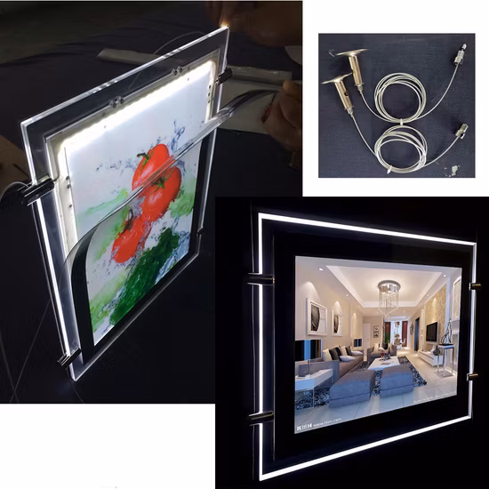Hängender A3-Plakatrahmen, Verkaufs-Leuchtkasten, hängender Immobilienmakler-LED-A4-Fensterdisplay